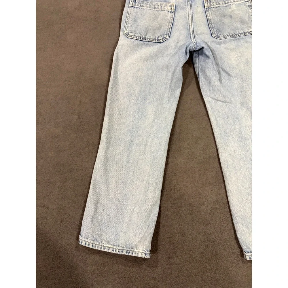 Gap Bib Overalls Girls L (10) Blue Denim Cotton Medium Wash Straight Leg Rugged‎
